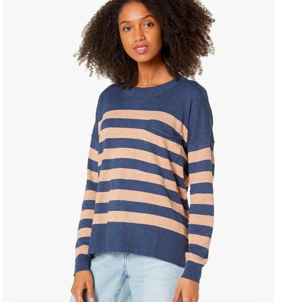 Madewell Striped California Girls Sweater w/Pocket detail size Large
